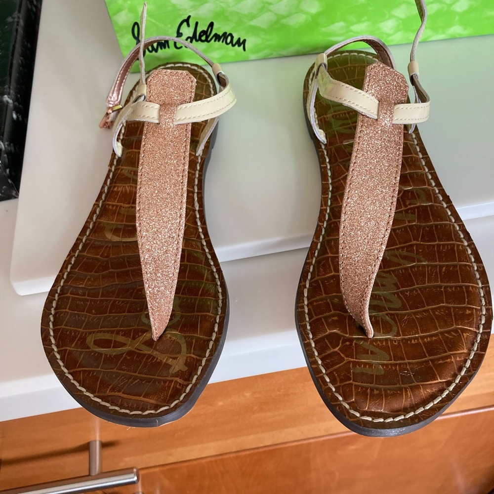 NWT Sam Edelman Gigi Sandal in Tricolor Copper/Rose/White Size 9.5